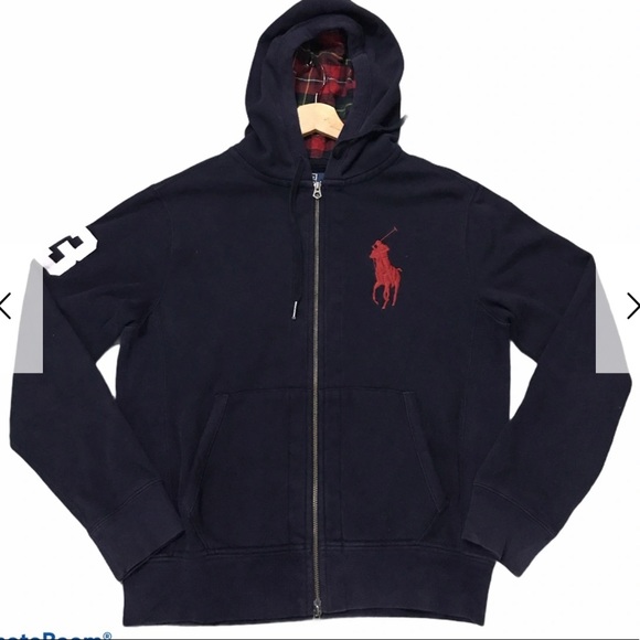 Polo Red Pony Zip Up Hoodie Vintage - Picture 1 of 7